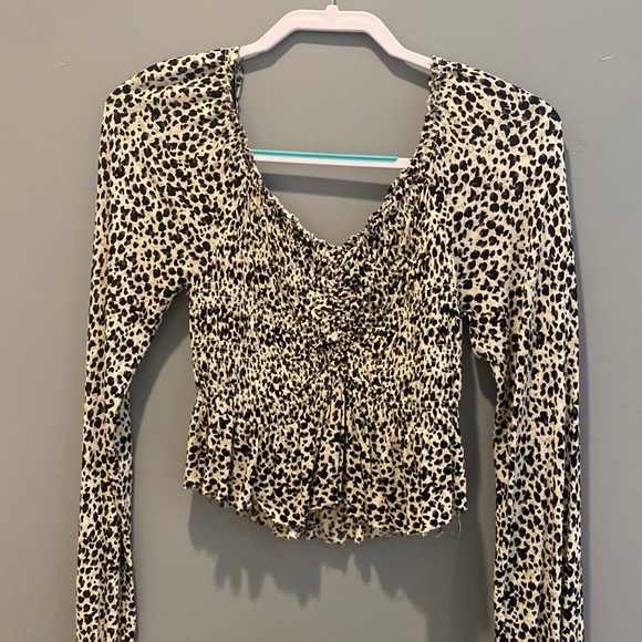 Urban outfitters long sleeve cheetah top